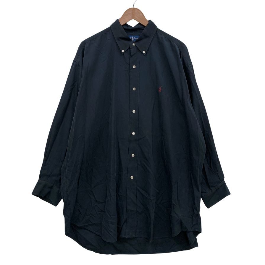 ラルフローレン ボタンダウンシャツ シルク混 ネイビー サイズXL【LA  