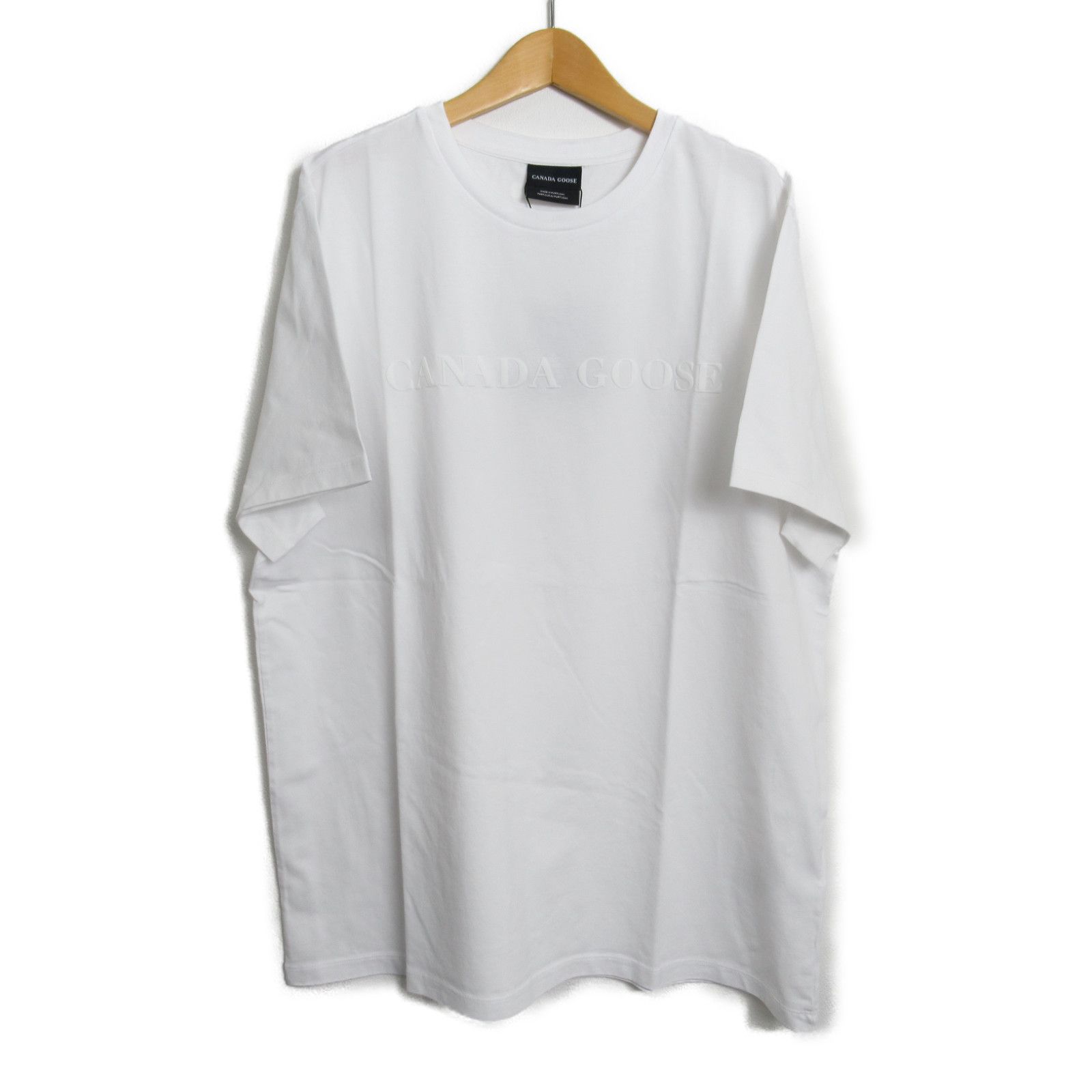 カナダグース CANADA GOOSE 半袖Tシャツ 半袖Tシャツ 1420M25XL ホワイト コットン Tシャツ メンズ