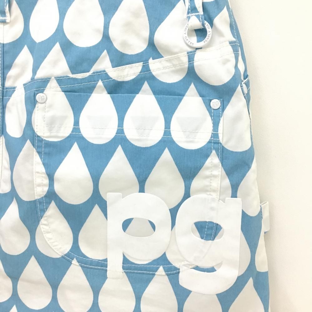 パーリーゲイツ スカート ライトブルー×白 しずく柄 レディース 00(XS