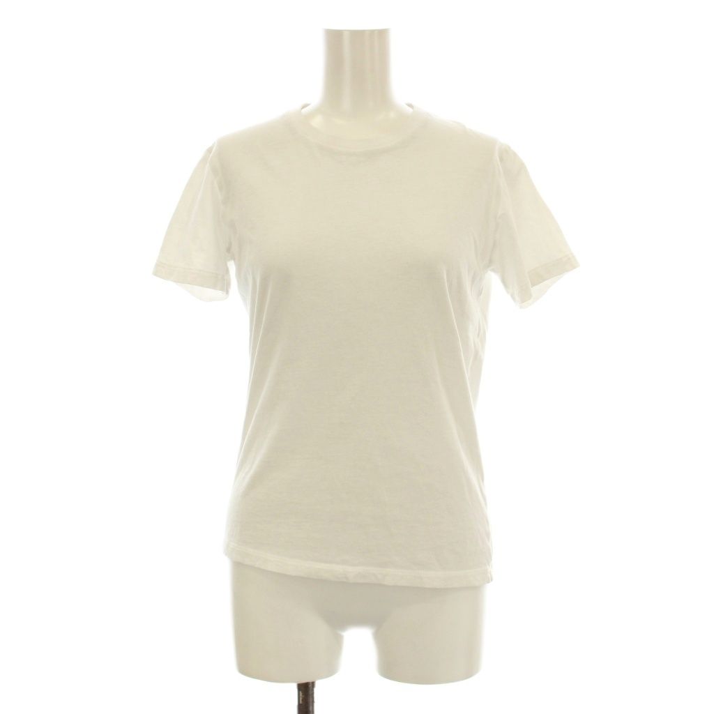 プラダ PRADA トライアングルロゴ カットソー Tシャツ 半袖 クルーネック S 白 ホワイト 35570 |KU
