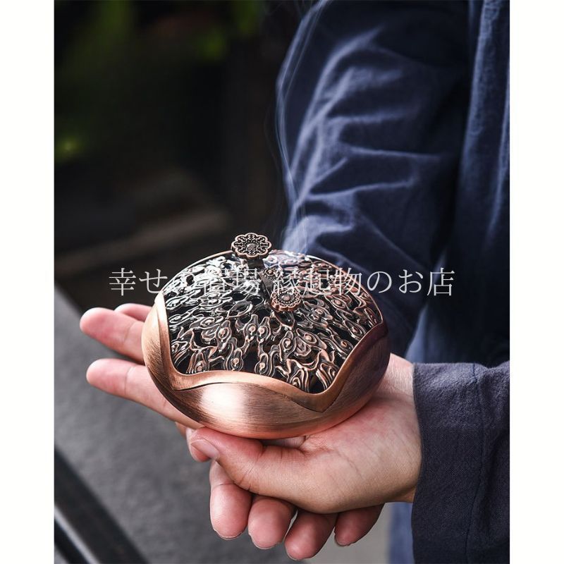 香炉 精山作 松竹梅 中古】香炉 松竹梅 銅製 三つ足 精山作 茶道具