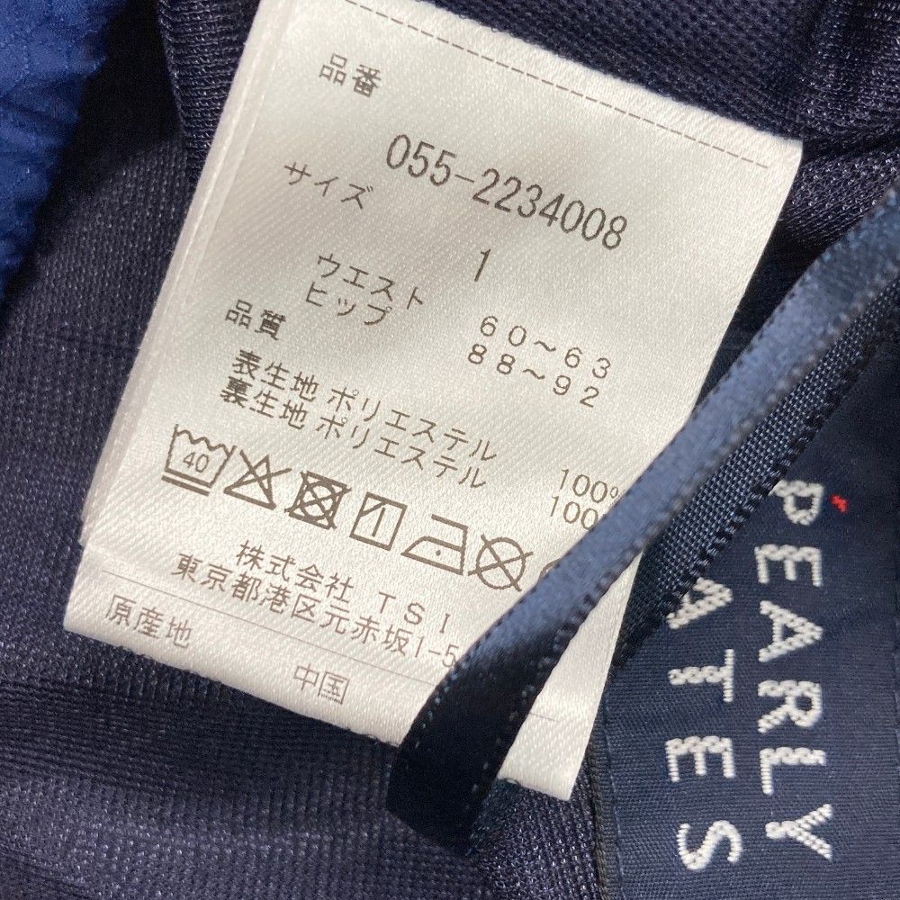 サイズ：1 PEARLY GATES パーリーゲイツ  プリーツ切替 蓄熱スカート 総柄 ブルー系 [240101398401] ゴルフウェア レディース ストスト サイズ：1 PEARLY GATES パーリーゲイツ プリーツ切替 蓄熱