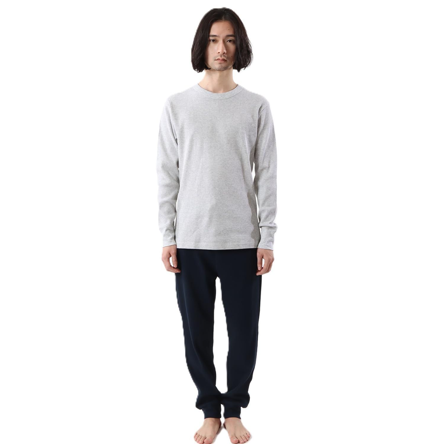 【人気商品】サーマル 防寒 あたたかい ロングTシャツ 丸首 長袖 無地 ワッフル [ヘインズ] Beefy サーマルクルーネックロングスリーブ HM4-Q103 メンズ