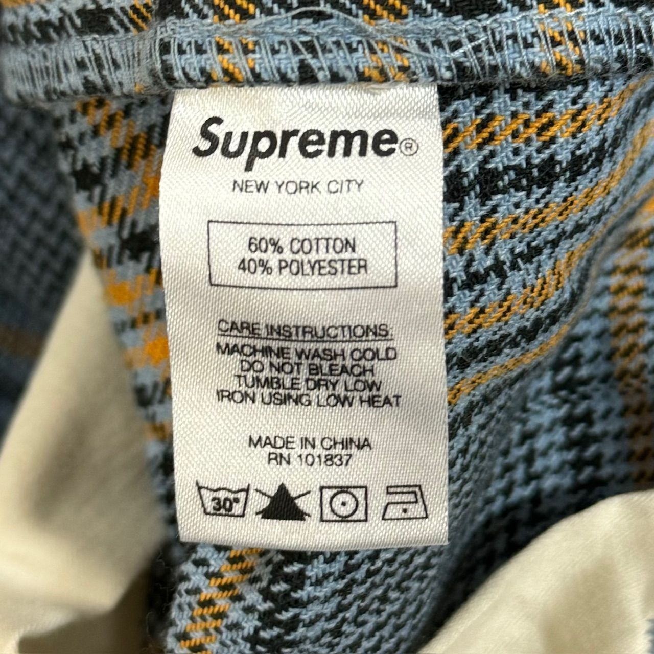 国内正規 SUPREME 19SS Work Pants Blue Plaid チェック柄