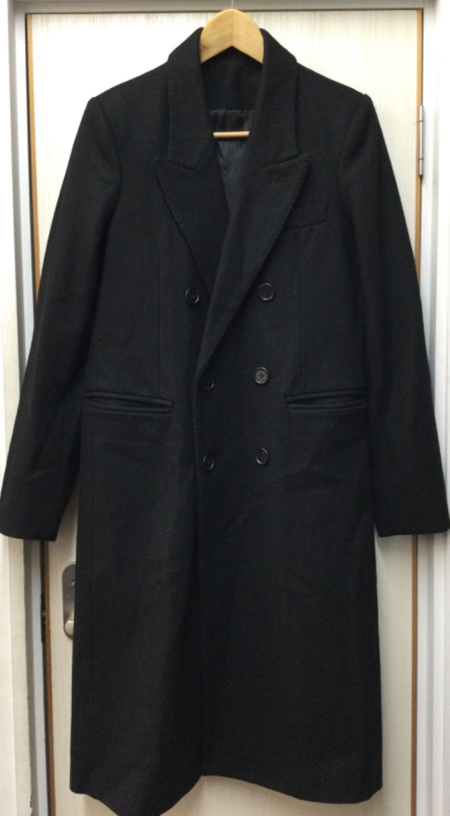 PANERO パネロ ダブルチェスターコート サイズM ブラック ウール
