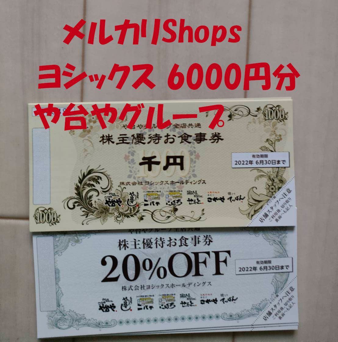 ヨシックス　株主優待　6000円分と20%OFF券20枚