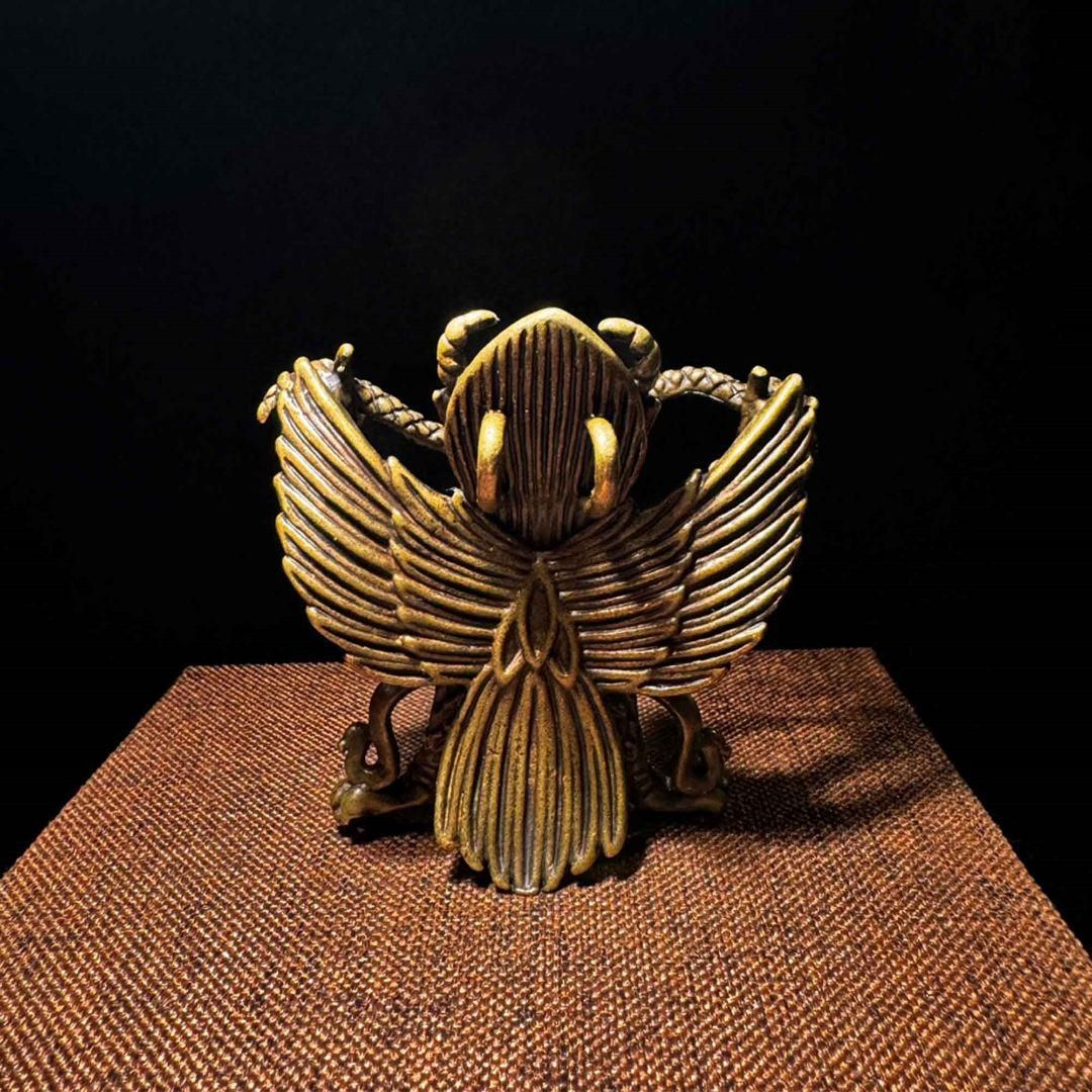 銅製 仏教美術 「金翅大鵬鳥」辟邪 開運風水 招財 置物 工芸品 装飾品