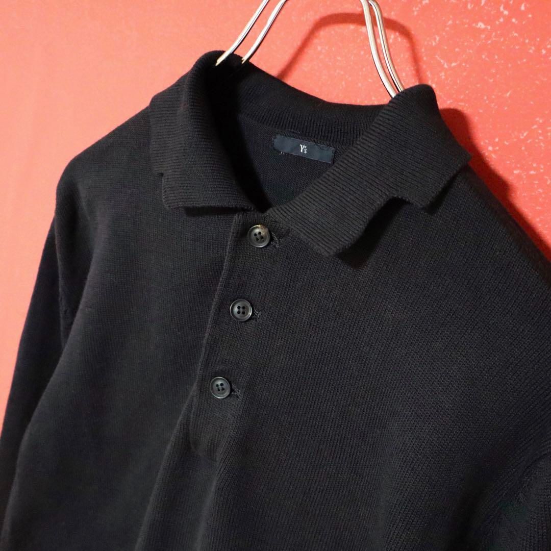 Y's Yohji Yamamoto 襟デザイン ニットポロシャツ 長袖 - メルカリ
