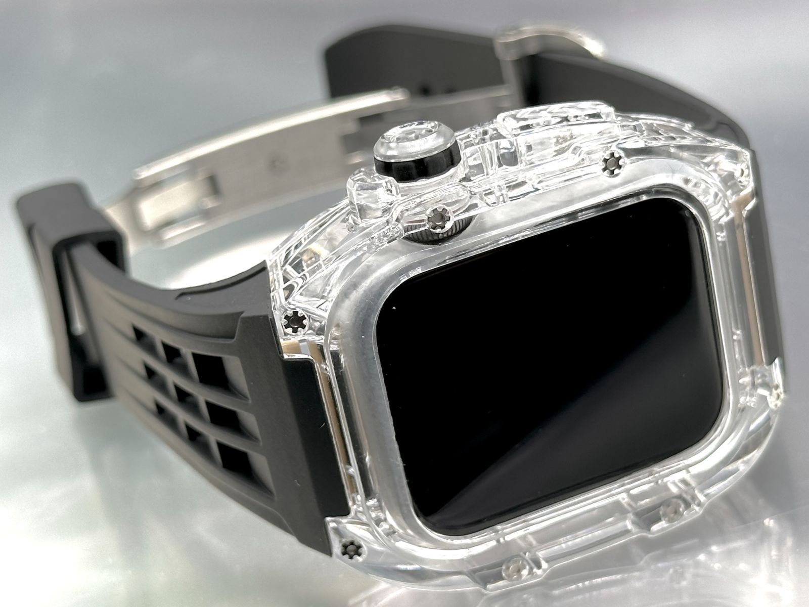 B3☆Apple Watch FKMラバーバンドクリアケースカバーベルト B3☆Apple Watch FKMラバーバンドクリアケースカバーベルト