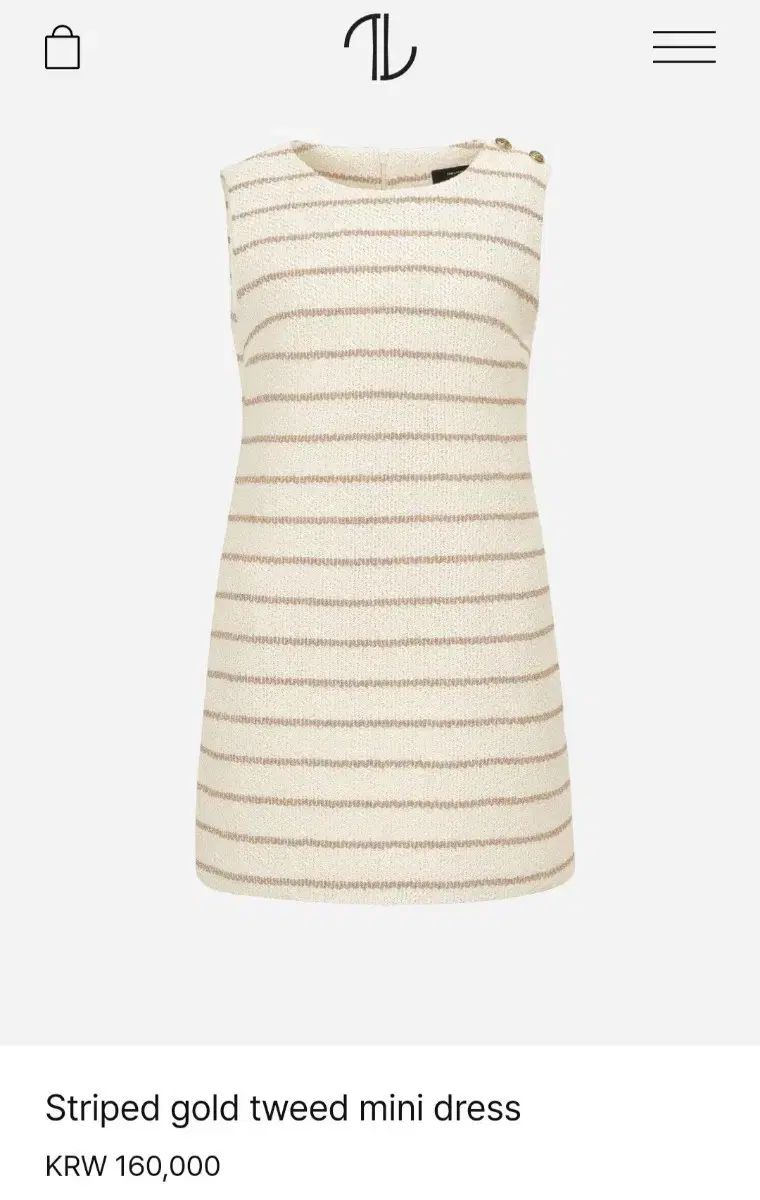 THE LAURENT ストライプ GOLD ツイード ミニ ドレス オリジナル s