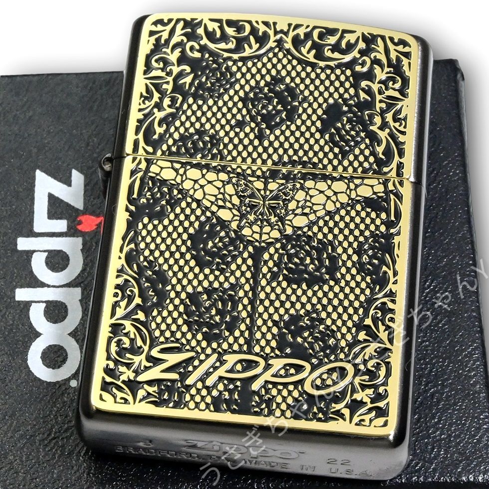 zippo☆限定☆ブラックメタルGD☆セクシー＆バタフライ☆ジッポ