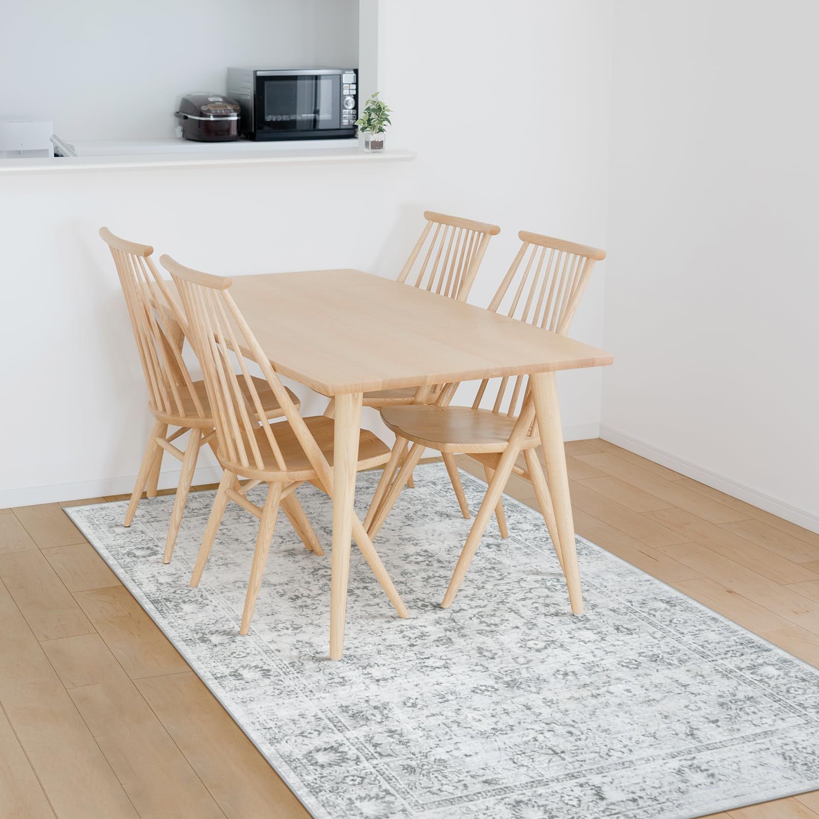 おしゃれ ふわふわ オールシーズン適用 1.5畳 滑り止め ラグマット 防ダニ ペルシャ風 防臭 絨毯 軽量 ホットカーペット対応 防音マット 140×200cm 室内用 洗える デスクマット カーペット ダイニングマット ラグ アンティーク HAOCOO 花 WWW_SUPERTOOLSSHOP_NL