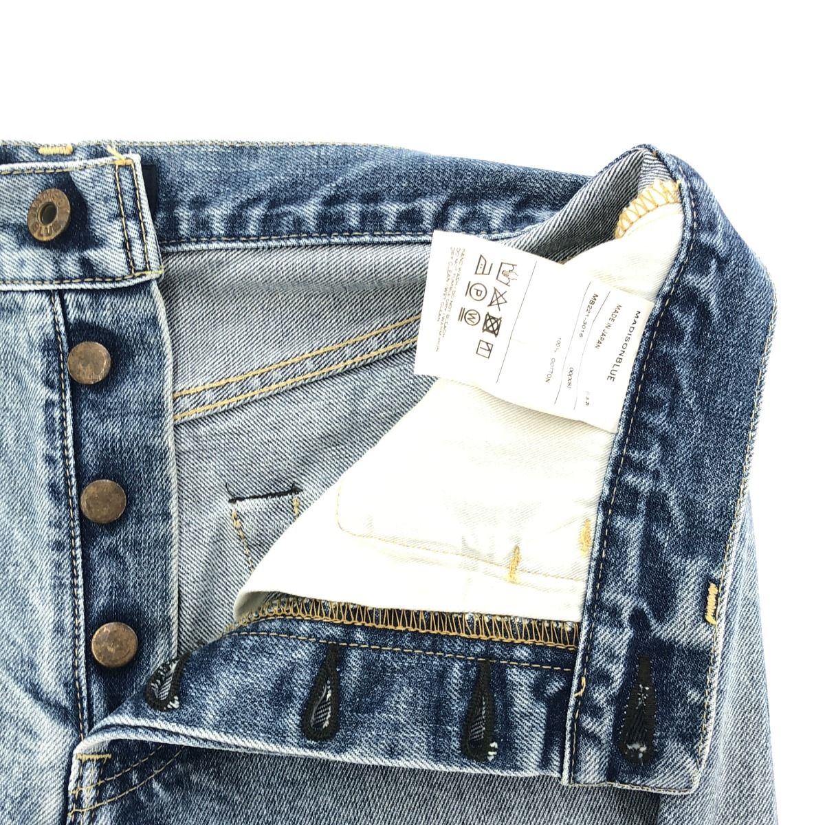 MADISON BLUE マディソンブルー 22SS TAPERED DENIM テーパードデニムパンツ MB221-3016 インディゴブルー 00 XS WWW_MORNINGWALKER_COM