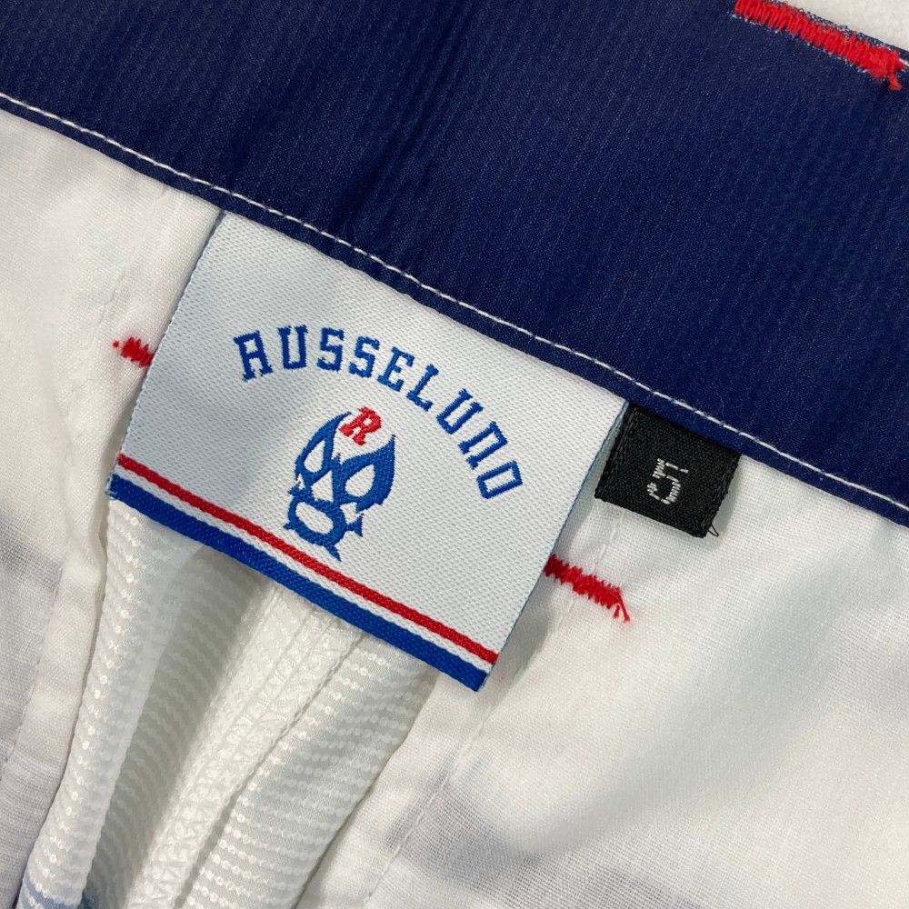 サイズ：5 RUSSELUNO ラッセルノ ハーフパンツ ボーダー柄 ネイビー系
