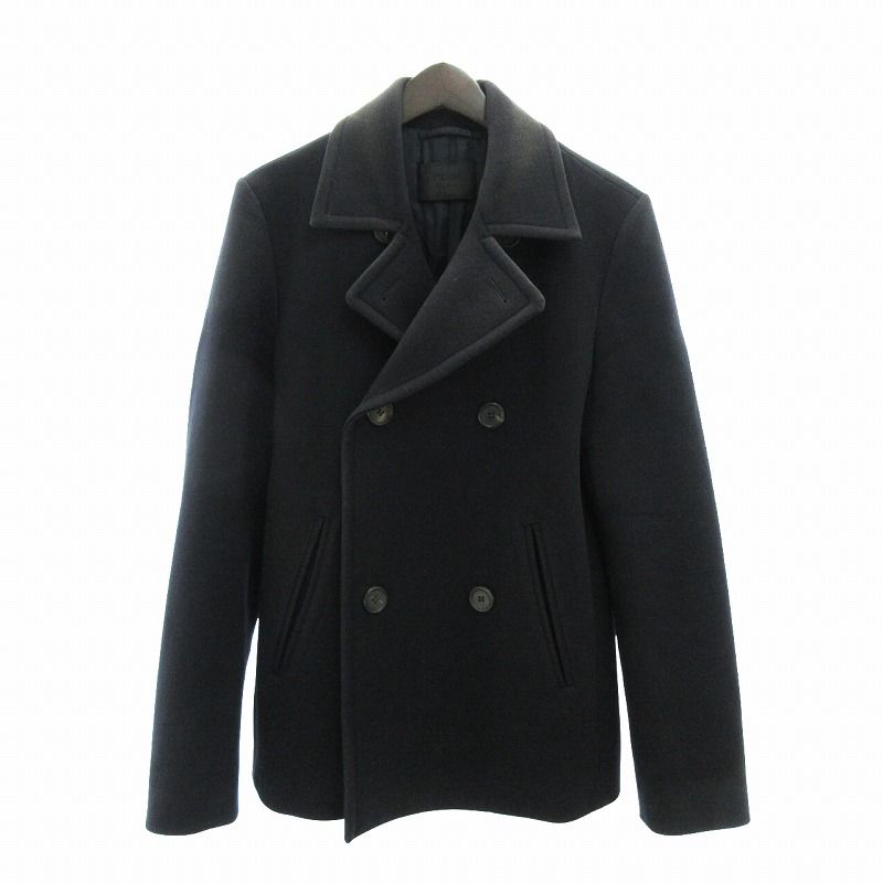 PRADA プラダ　ピーコート　44 ネイビー プラダ PRADA ウール Pコート ピーコート ダブル ショート丈 44