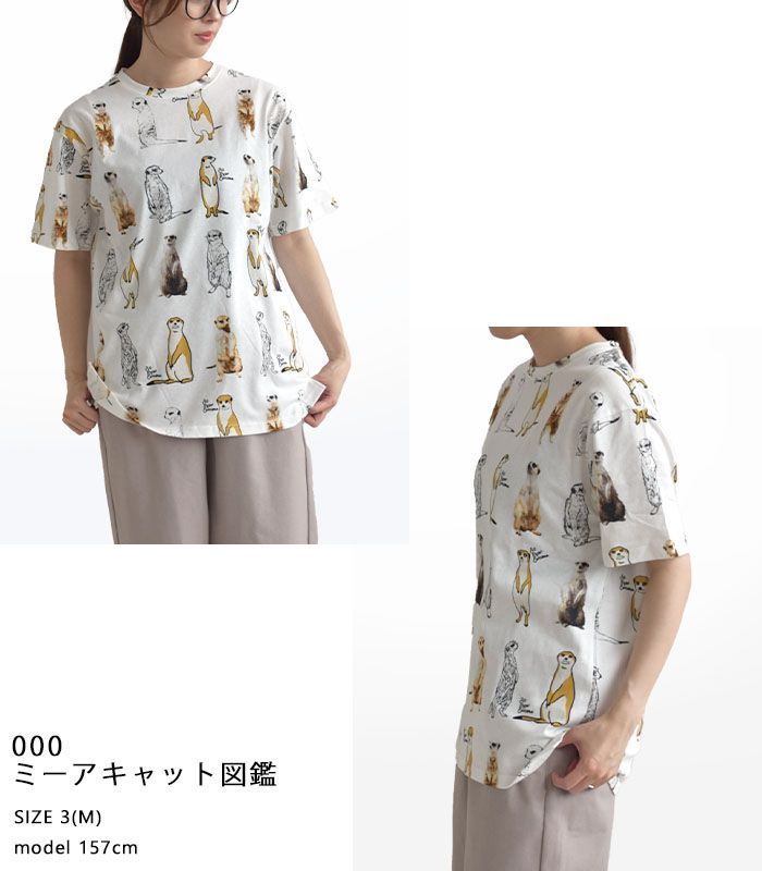 2025新作 ゴースローキャラバン go slow caravan 半袖 Tシャツ メンズ レディース 総柄図鑑 ミーアキャット レオパードゲッコー 金魚 クラゲ 春 夏 秋 M L XL 2025新作】ゴースローキャラバン go slow caravan 半袖 Tシャツ