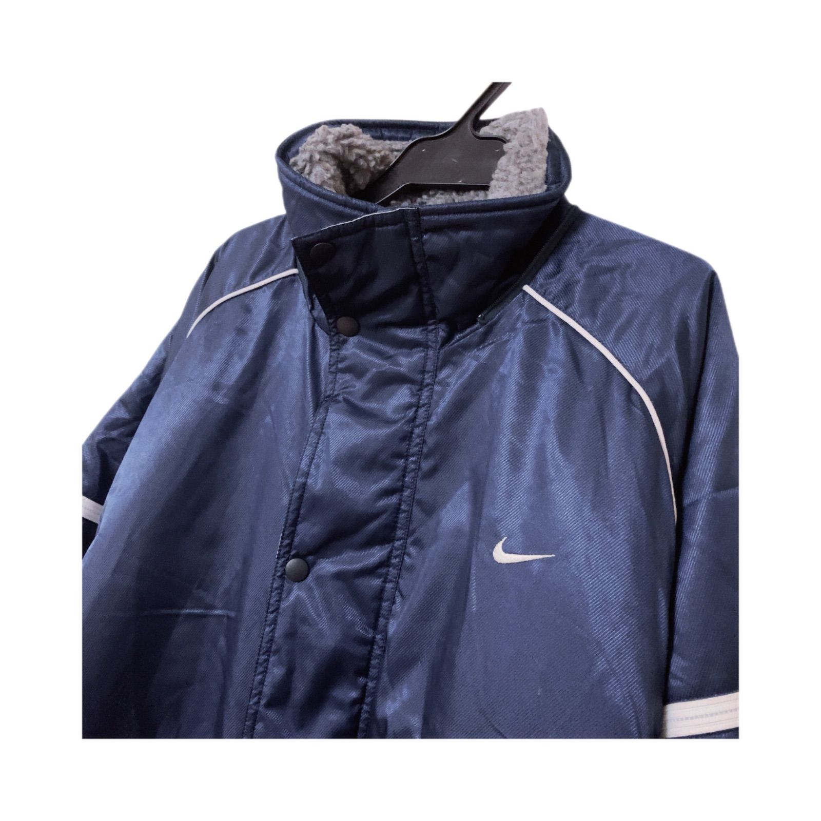 Z1516 NIKE ナイキ ベンチコート ロング 紺 ネイビー メンズ Mサイズ