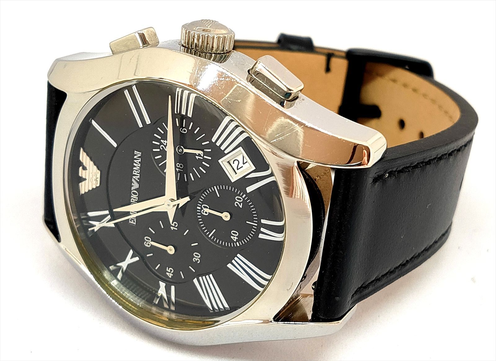 EMPORIO AR-1633 ARMANI クロノグラフ アルマーニ 腕時計 稼働品 
