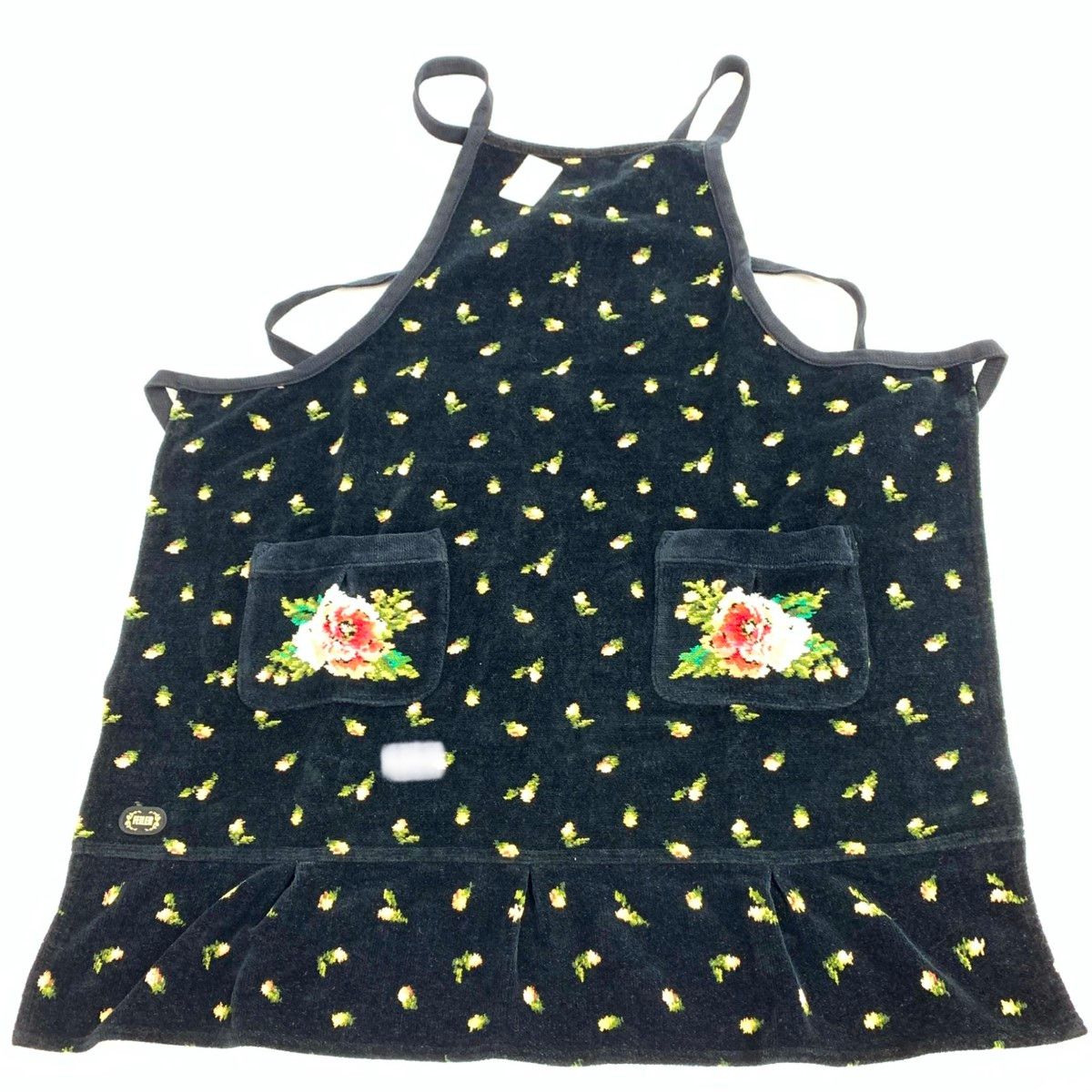 未使用品　フェイラー　エプロン 未使用品 FEILER フェイラー エプロン ブラック シェニール織/花