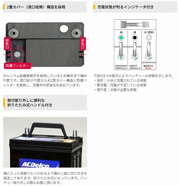 車 ACデルコ&frasl;ACDelco バッテリー プレミアムSMF メンテナンス