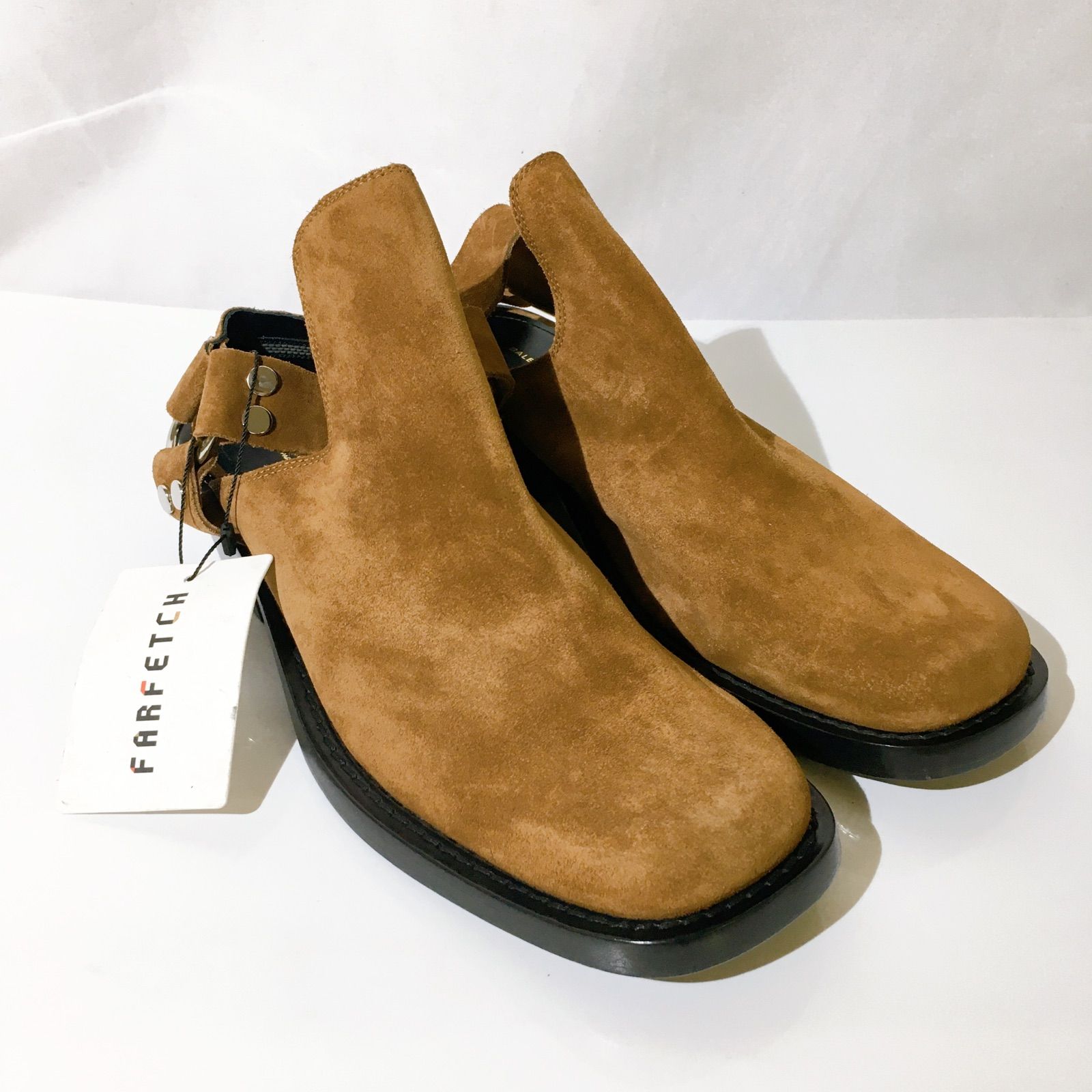 【美品】タグ付き BALENCIAGA バレンシアガ サボ クロッグサンダル ブラウン スエード メンズ