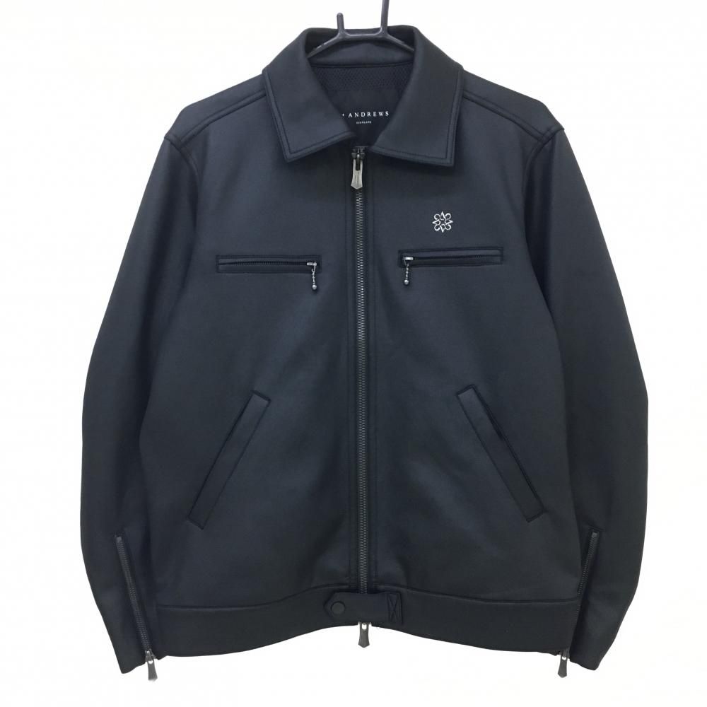 セントアンドリュース 襟付ジャケット 黒 裏地メッシュ メンズ M ゴルフウェア モデル St ANDREWS