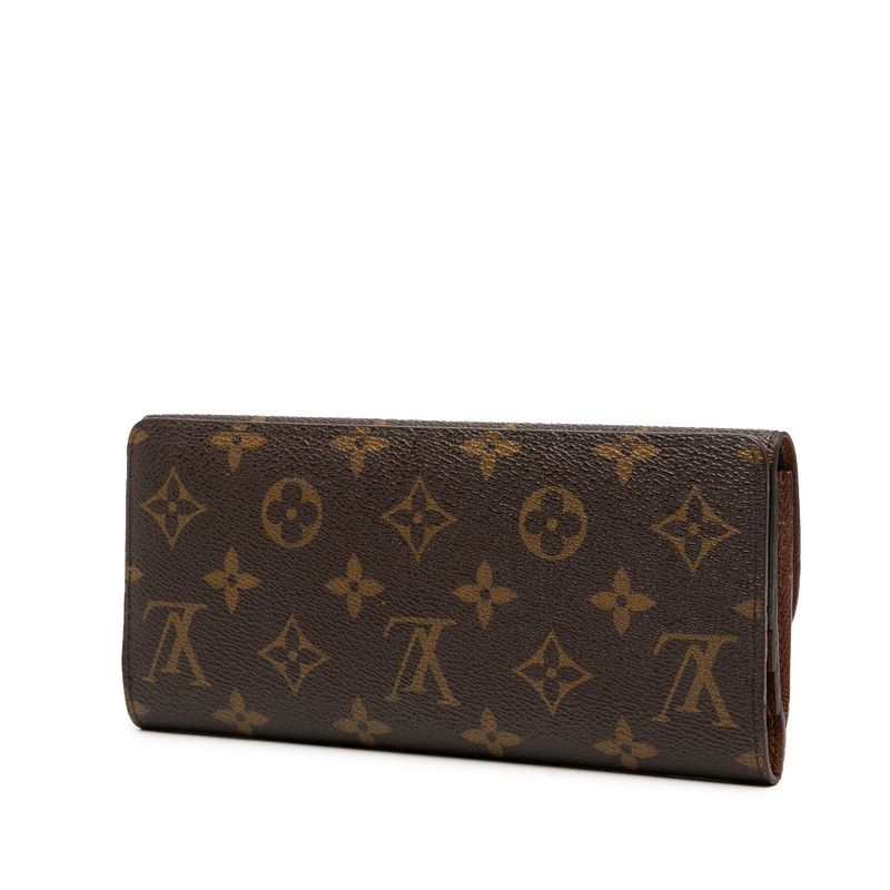 ルイ ヴィトン モノグラム ポルトフォイユ ルイーズ M60460 ブラウン PVC レザー レディース LOUIS VUITTON 1-0236658