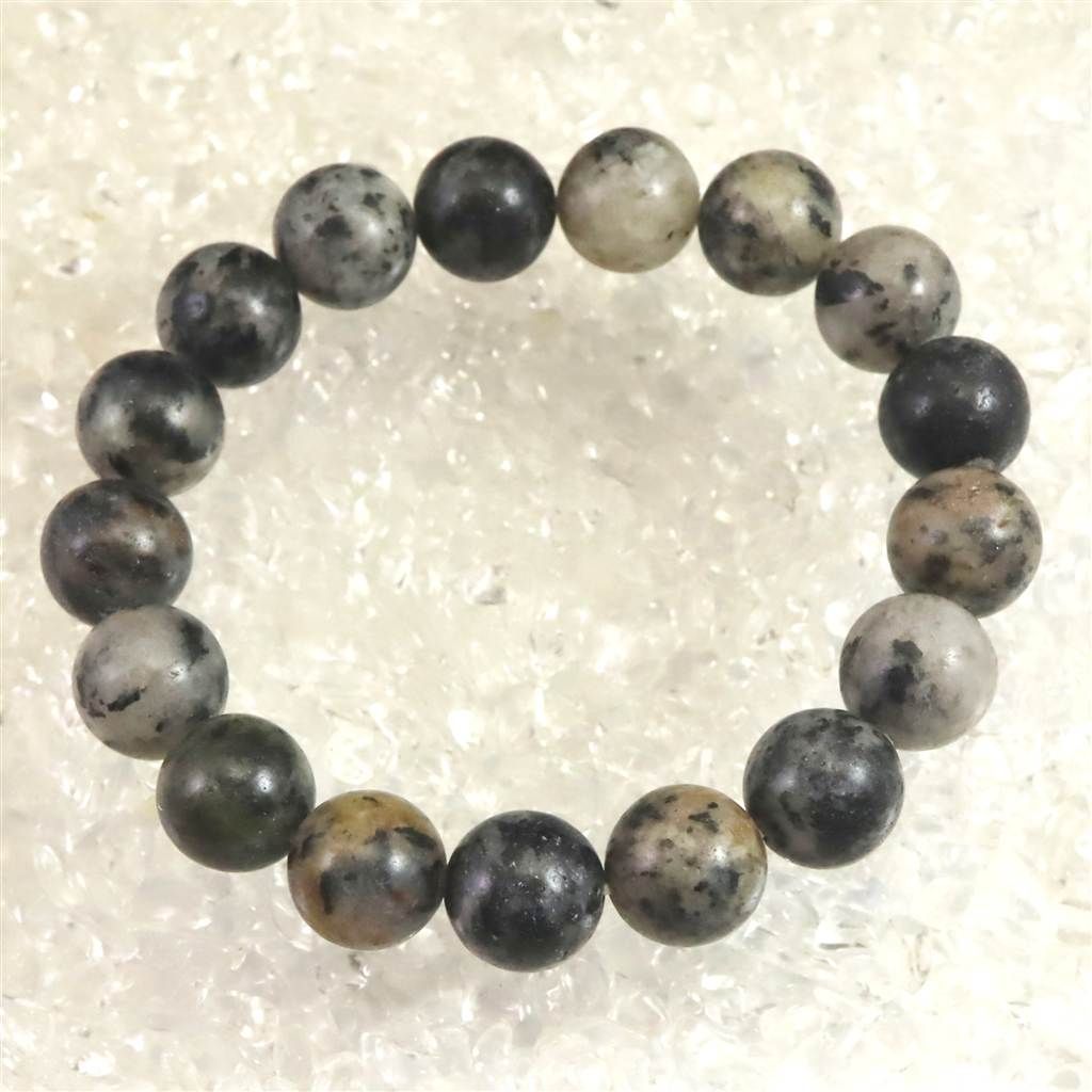 H&E社 ブラックトルマリン アゼツライト（AZOZEO) 12mm玉ブレスレット