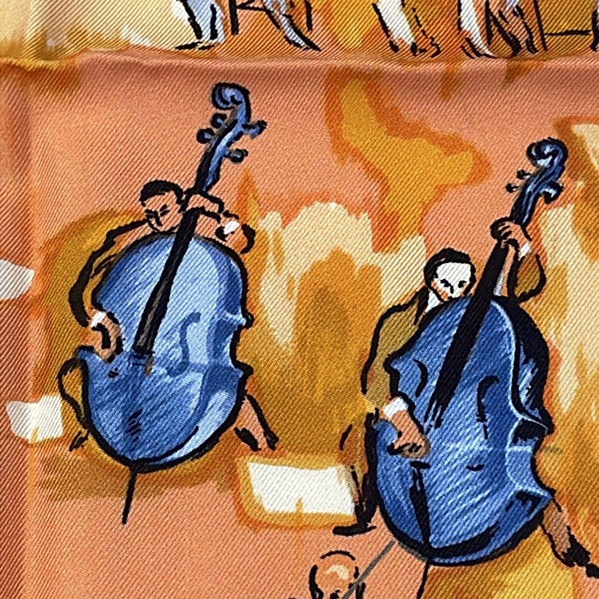 HERMES(エルメス) スカーフ美品 プチカレ オレンジ×ブルー×マルチ  