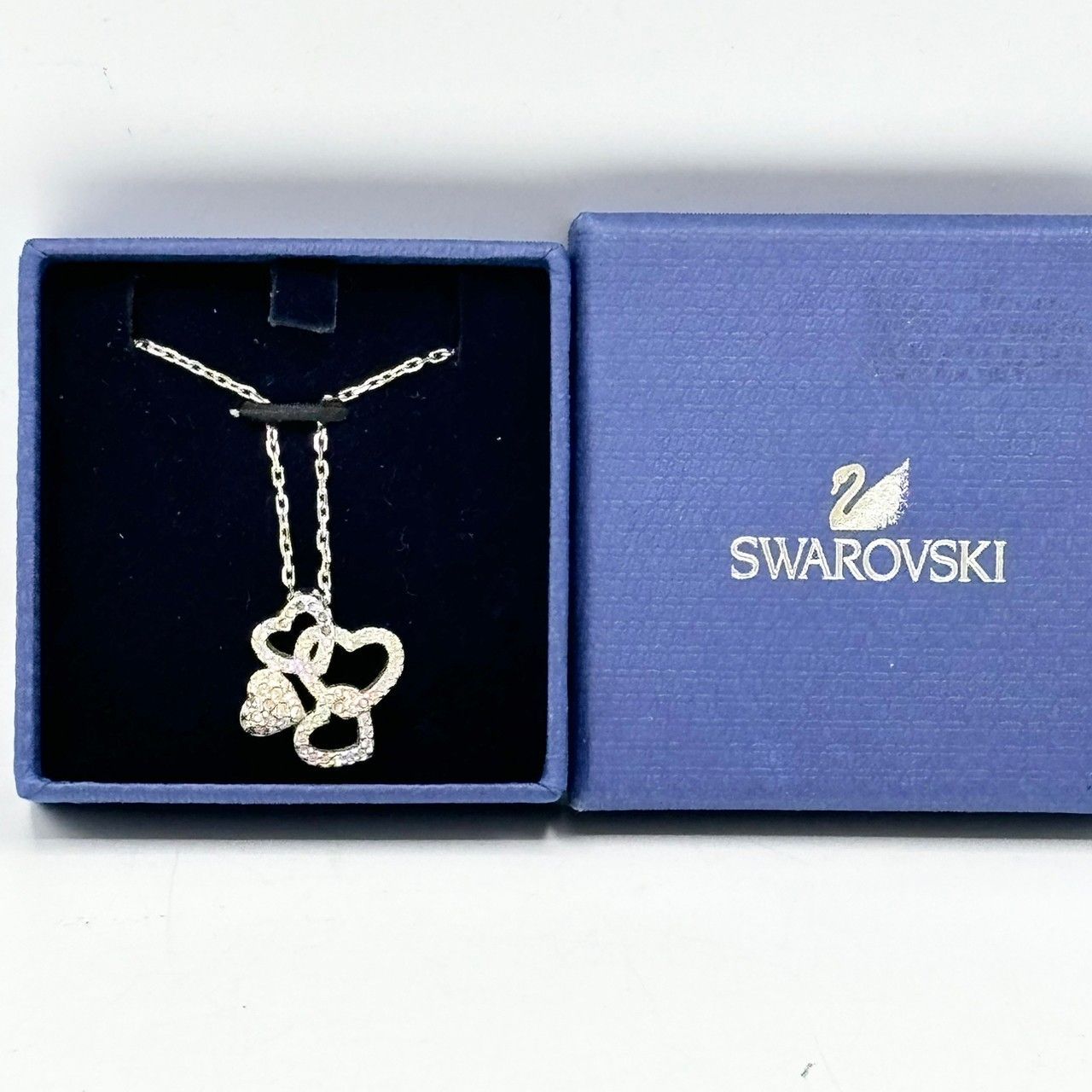 SWAROVSKI スワロフスキー 4連 ハート ペンダント ネックレス ライン