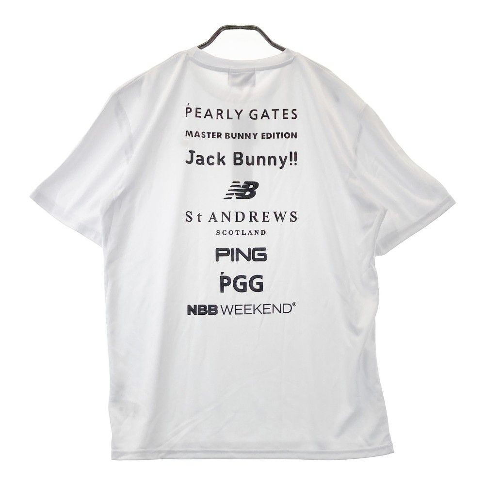 サイズ：7 PEARLY GATES パーリーゲイツ 2023年モデル 限定アイテム チャリティ 半袖Tシャツ ニコちゃん  ホワイト系 [240101445442] ゴルフウェア メンズ ストスト サイズ：7 PEARLY GATES パーリーゲイツ 2023年モデル 限定