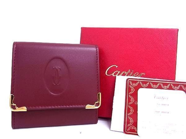 □新品□未使用□ Cartier カルティエ マストライン レザー コインケース カード入れ 小銭入れ メンズ レディース ボルドー系 a5768sZ  - メルカリ