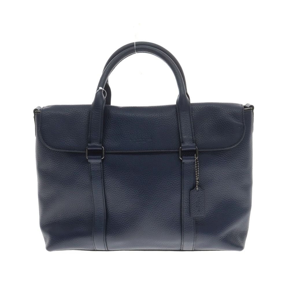 コーチ 良い COACH レザー ブリーフケース ネイビー【W40xH29xD10