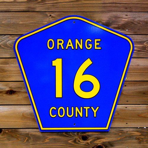 アメリカの道路標識 「ORANGE COUNTY 16」（オレンジカウンティ16号線）縦61×横63cm アメリカ製 看板 トラフィックサイン  インテリア ガレージング 店舗装飾 - メルカリ