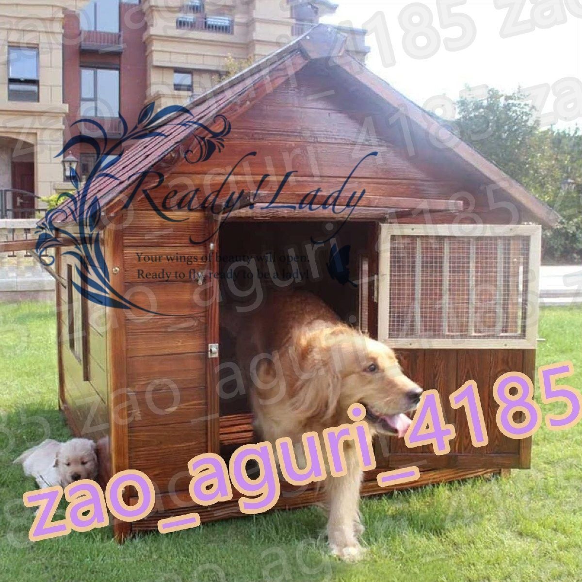 犬小屋 屋外用 中型犬 木製 犬舎 屋根 ドア付き 通気性 暖かい 全天候型 防風 雨除け 耐炭酸化と腐敗 安定性と耐久性 組立簡単 XL