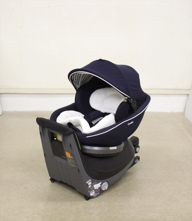 美品】コンビ チャイルドシート ISOFIX ネイビー×グレー