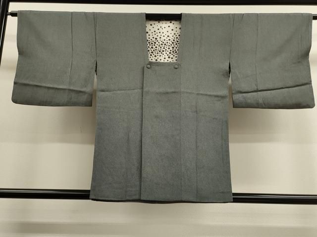 平和屋着物道行コート　鮫小紋柄　黒地　正絹　逸品　CAAK3801dy