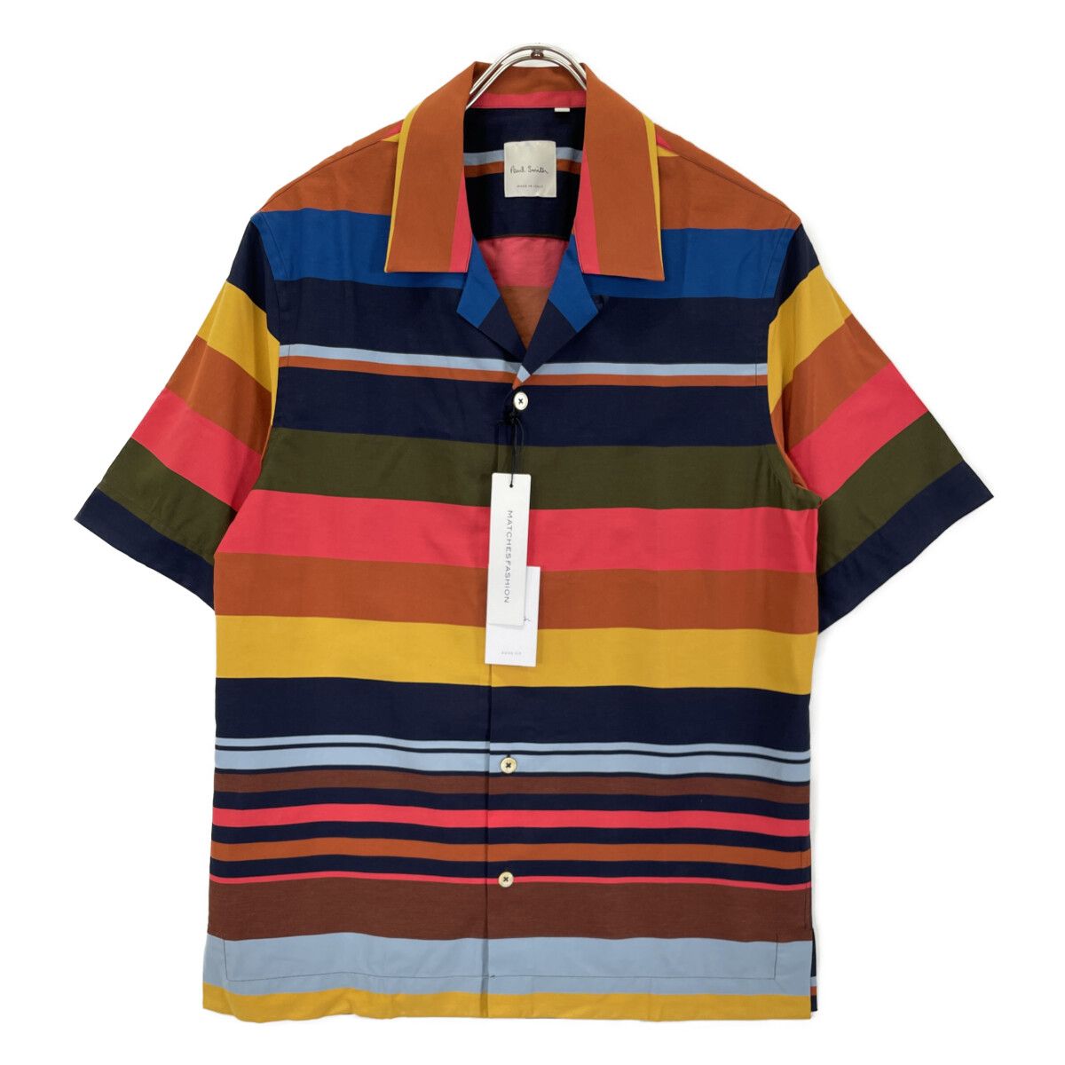 PaulSmith ポールスミス マルチカラー 905U G01460 ストライプ オープンカラーシャツ S
