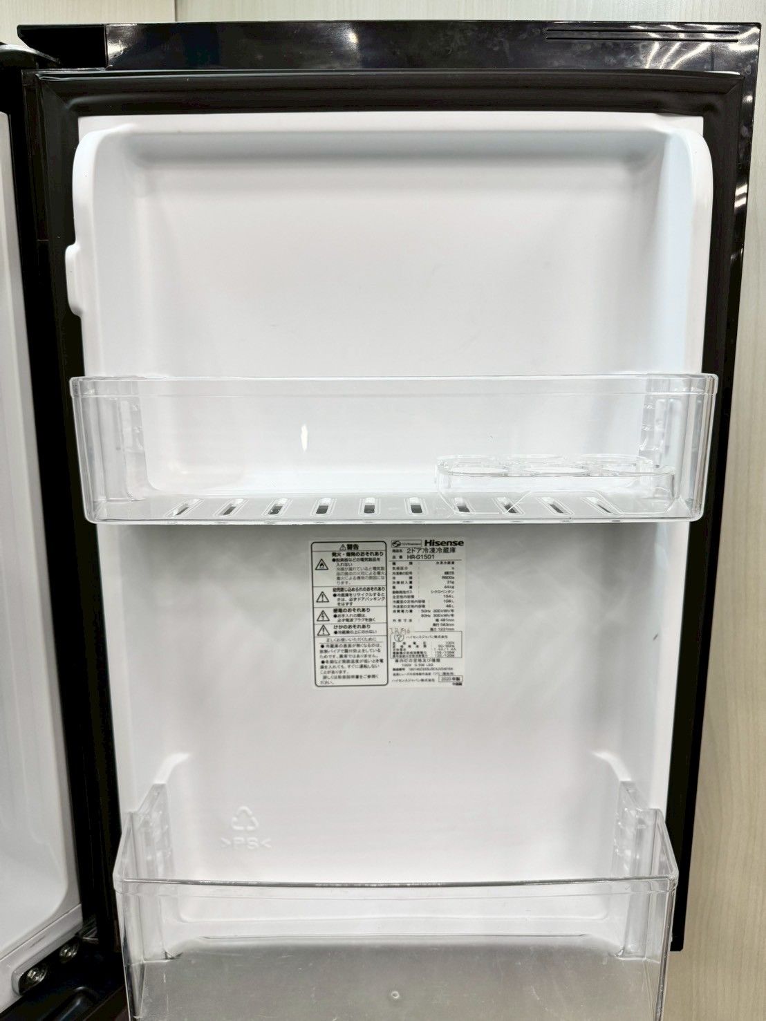 大阪送料無料★3か月保障付き★冷蔵庫★2020年★HR-G1501★IR196 大阪送料無料☆3か月保障付き☆冷蔵庫☆ハイセンス☆2ドア☆2020