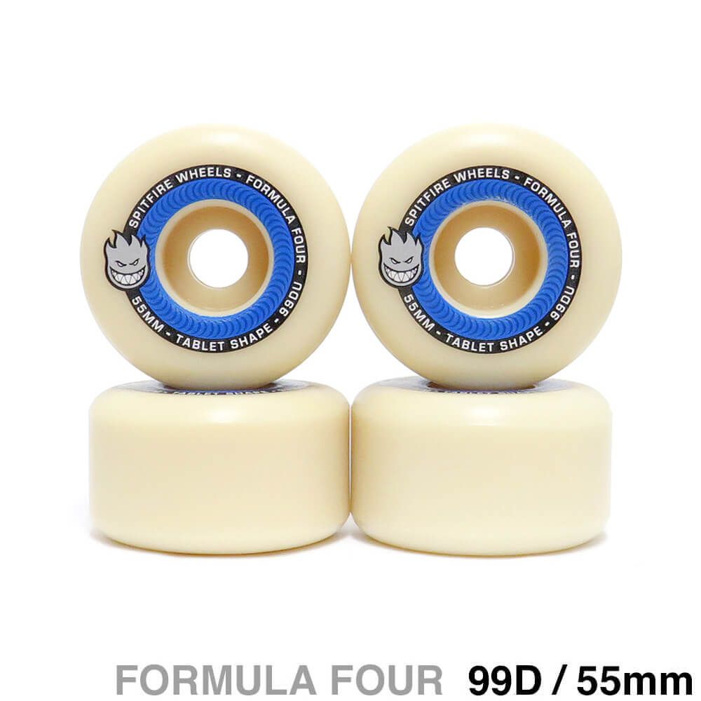 SPITFIRE FORMULA FOUR CLASSIC SHAPE サイズ：53mm スピット ファイアー フォーミュラ フォー ウィール  クラシック パーツ WHEEL スケートボード スケボー SKATEBOARD | flowbowl スピットファイヤー　ウィール　ブルー　フォーミュラ4　99a 53mm