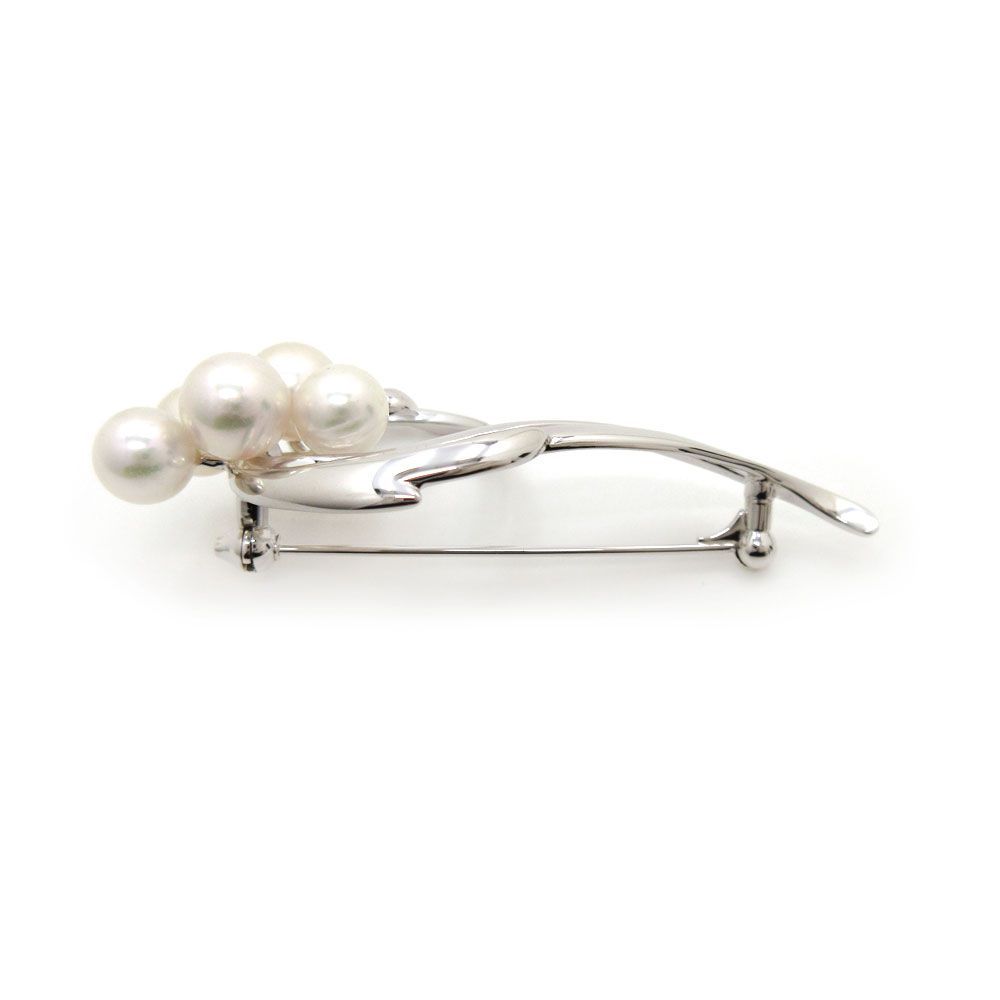 中古美品】MIKIMOTO ミキモト ブローチ 5粒 パール 真珠 シルバー 
