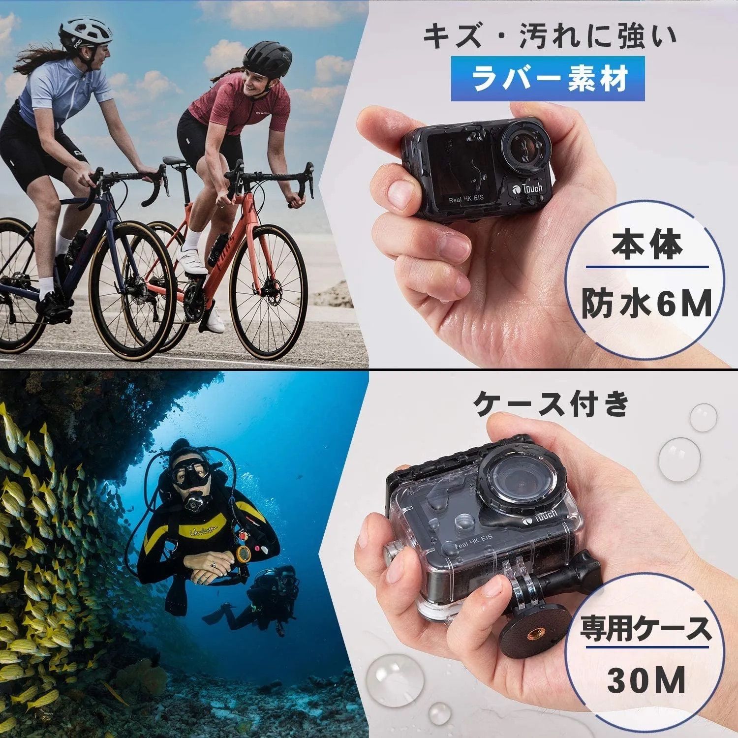 ポジカメアクション(32GB microSD セット) アクションカメラ ポケット 小型 4K/60fps 録画 両面ディスプレイ 6軸 手振れ補正  防水 防塵 日本語説明書付き - メルカリ