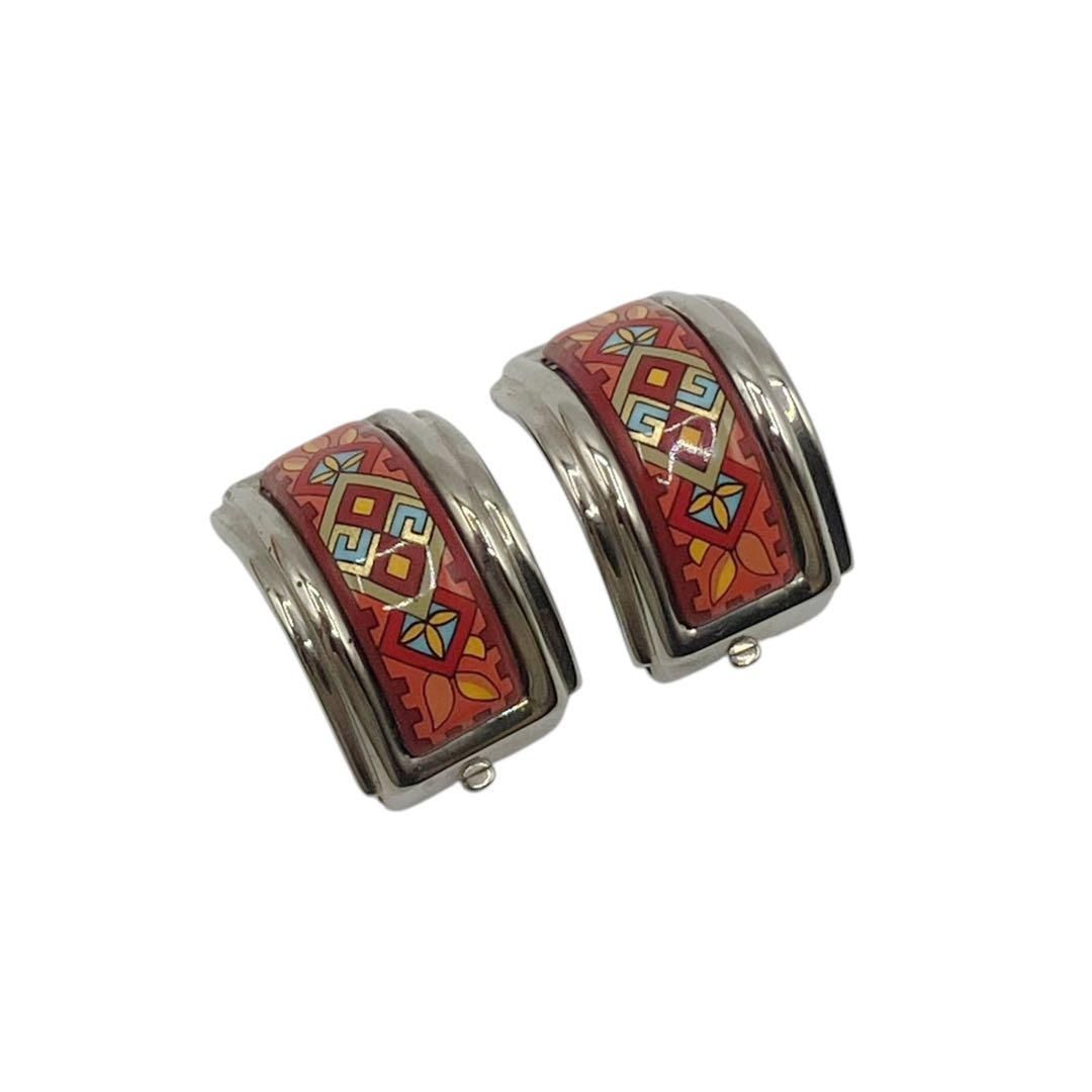 エルメス エマイユ イヤリング 七宝焼き シルバー