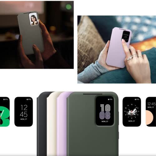 Galaxy S23 5G ケース 純正 スマートビュー ウォレット ケース SMART VIEW Wallet Case EF-ZS911 海外純正品 [並行輸入品] 携帯クリーナー付 (ブラック) [ブラック]