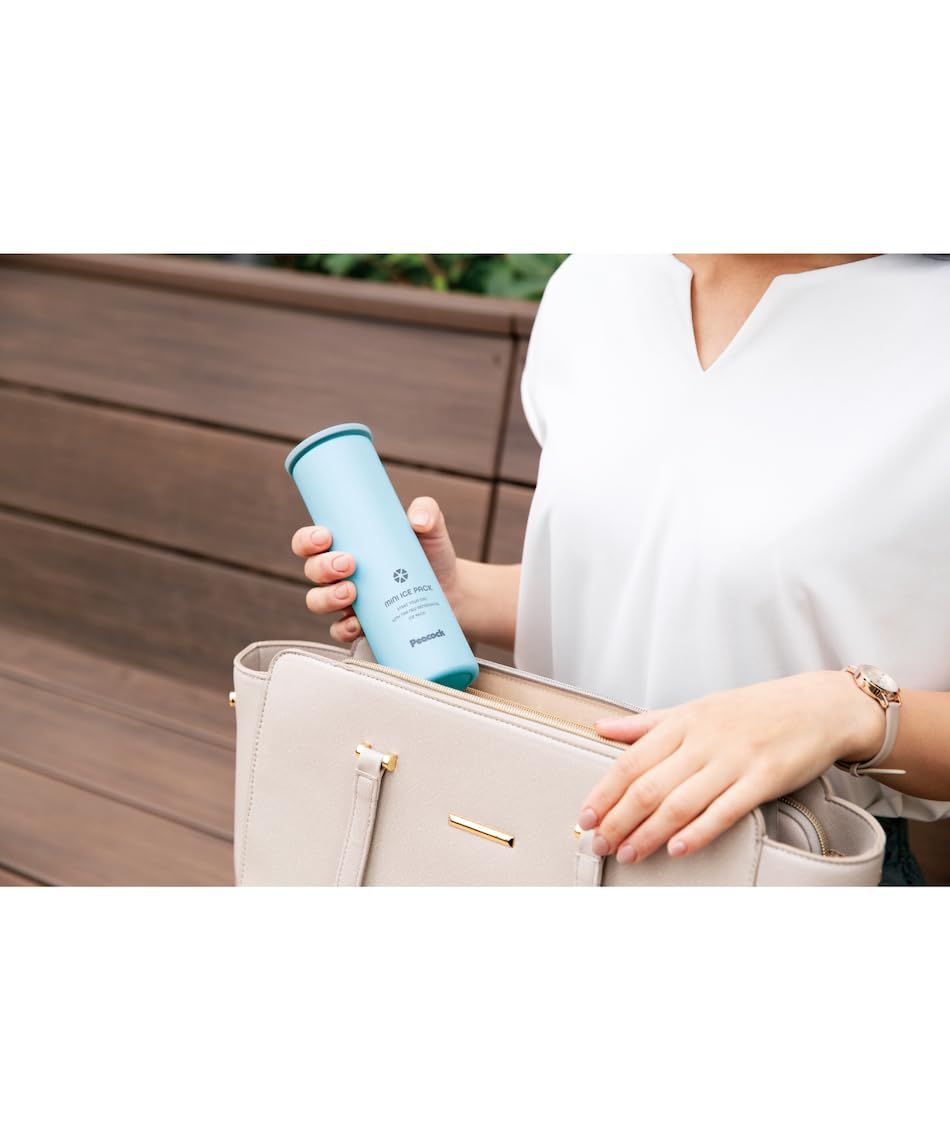 ピー The-peacock ピーコック 氷のう 保冷 0.15 L スリム コンパクト 魔法瓶構造 冷たさキープホルダー付き 真空断熱 ミニアイスパック ホワイト ABB-16 W 150 ml シリコーン氷のう