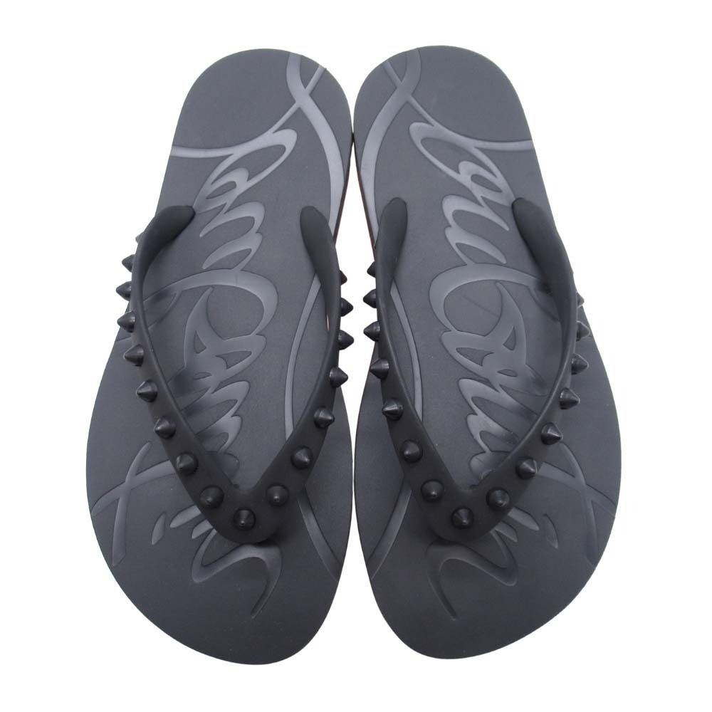 Christian Louboutin クリスチャンルブタン LOUBI FLIP DONNA FLAT RUBB ビーチサンダル フラット シューズ 靴 36 黒 ブラック レディース 古着