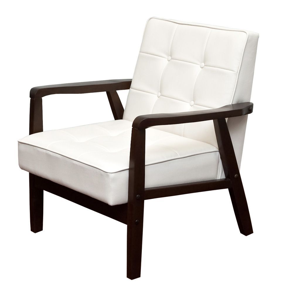 レトロソファ PVC 一人掛け AX-P64WH ホワイト レトロ ソファ 一人掛け