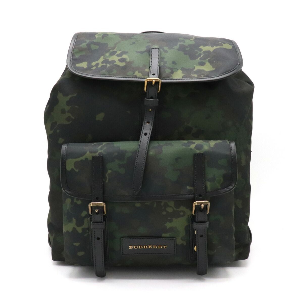 国産品 バーバリー カモフラージュ バックパック グリーン系マルチ 