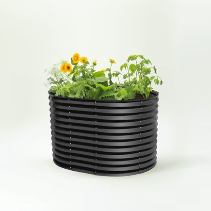 ブラック L120×W90×H78cm ガーデンベッド｜腐食防止材質｜家庭菜園 ｜野菜 果物栽培向け｜おしゃれデザイン｜組立簡単｜N508P261696B