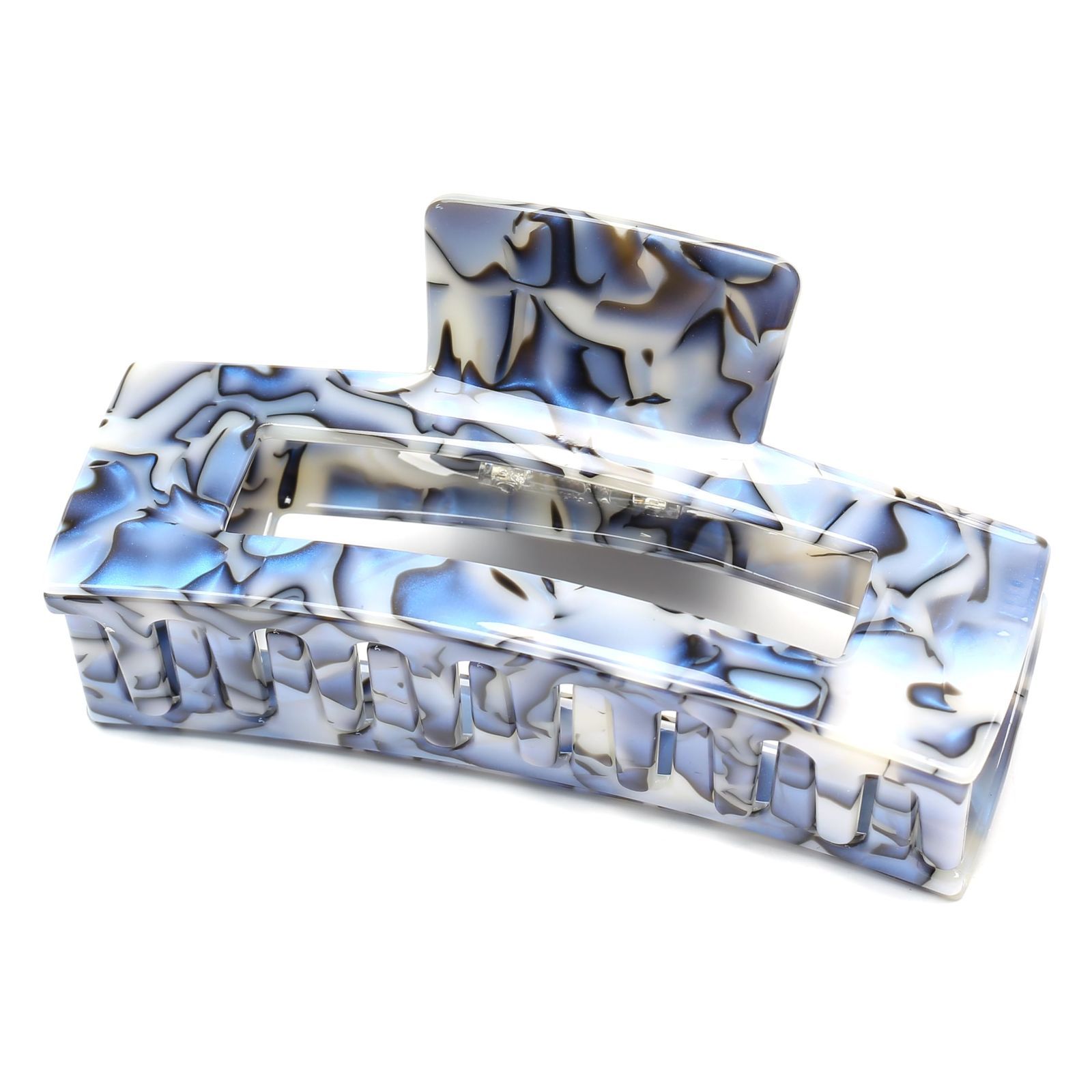 おしゃれ ヘア 大人 ヘアクリップ 韓国 バンスクリップ しっかり クリップ 1本 12.7 cm 6 cmBlue 髪留め ブルー 大きめ Grey 特大 QinGoo